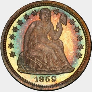 1859 Proof Ten Cent obverse