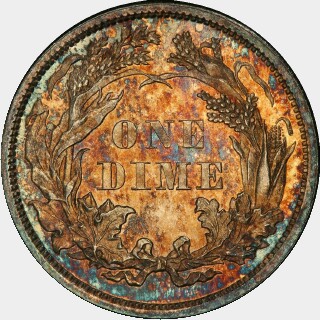 1860 Proof Ten Cent reverse
