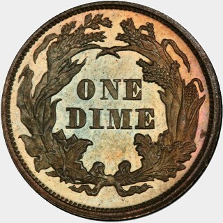 1873 Proof Ten Cent reverse