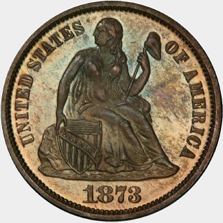 1873 Proof Ten Cent obverse