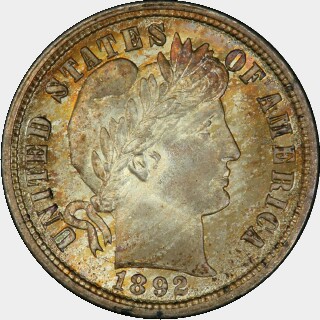 1892-O  Ten Cent obverse