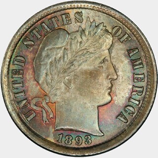 1893/2  Ten Cent obverse