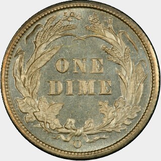 1893-O  Ten Cent reverse