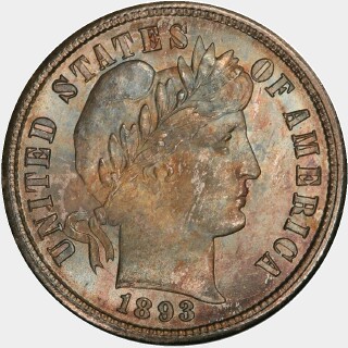 1893-S  Ten Cent obverse