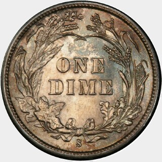 1896-S  Ten Cent reverse