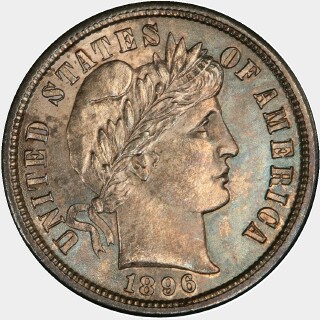 1896-S  Ten Cent obverse