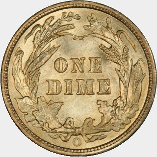 1901-O  Ten Cent reverse