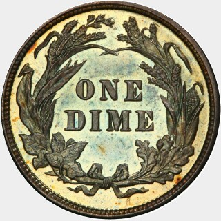 1892 Proof Ten Cent reverse