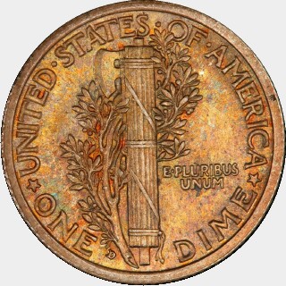1916-D  Ten Cent reverse