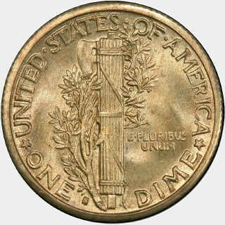 1916-S  Ten Cent reverse