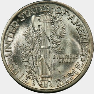 1917-D  Ten Cent reverse