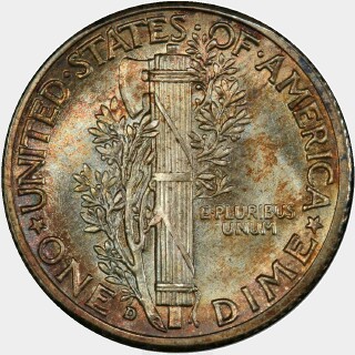 1935-D  Ten Cent reverse