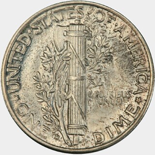 1936-D  Ten Cent reverse