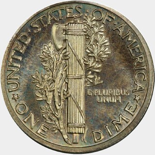1936 Proof Ten Cent reverse