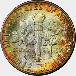 1950-D  Ten Cent reverse