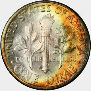 1950-S  Ten Cent reverse