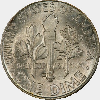 1951-D  Ten Cent reverse