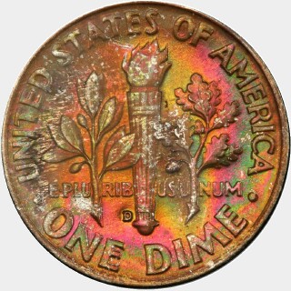 1952-D  Ten Cent reverse