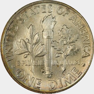 1953-D  Ten Cent reverse