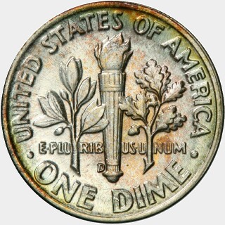 1954-D  Ten Cent reverse