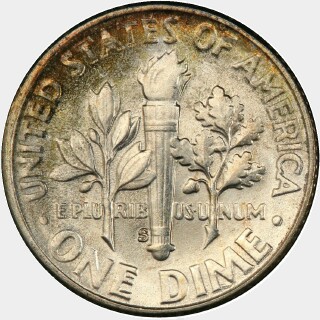 1954-S  Ten Cent reverse