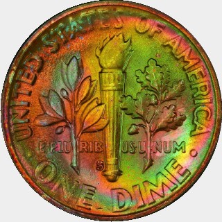 1955-S  Ten Cent reverse