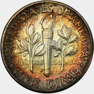 1956-D  Ten Cent reverse