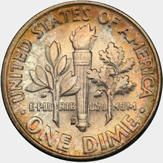 1957-D  Ten Cent reverse