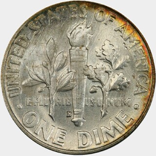 1960-D  Ten Cent reverse