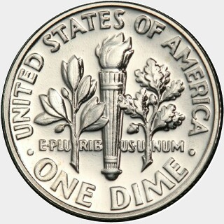 1960 Proof Ten Cent reverse