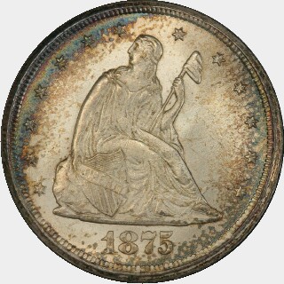 1875-CC  Twenty Cent obverse