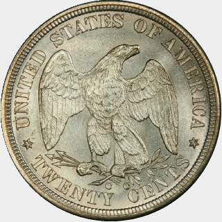 1876-CC  Twenty Cent reverse