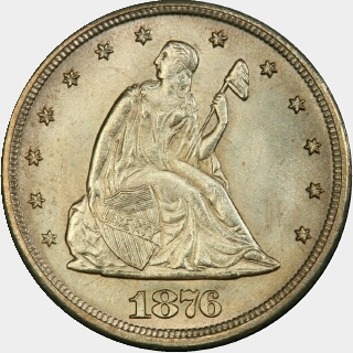 1876-CC  Twenty Cent obverse