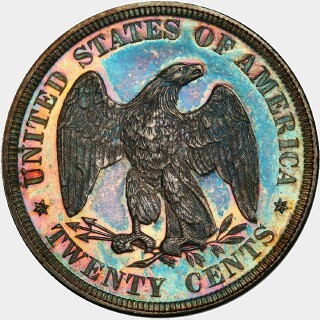 1875 Proof Twenty Cent reverse