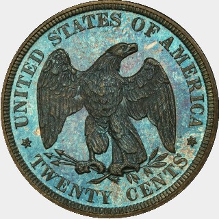 1876 Proof Twenty Cent reverse