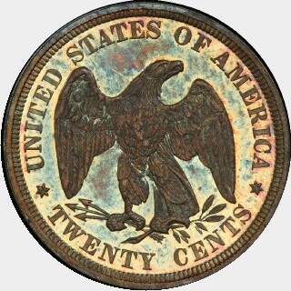 1878 Proof Twenty Cent reverse