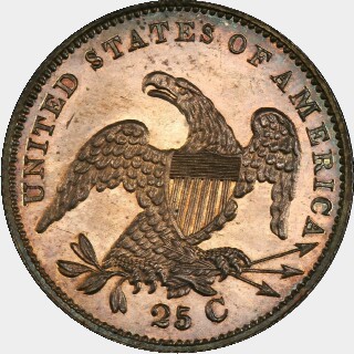 1835 Proof Quarter Dollar reverse