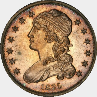 1835 Proof Quarter Dollar obverse