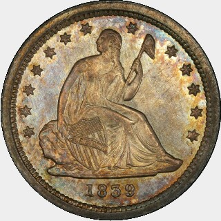 1839  Quarter Dollar obverse