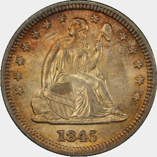 1845  Quarter Dollar obverse