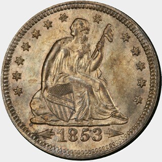 1853/4  Quarter Dollar obverse