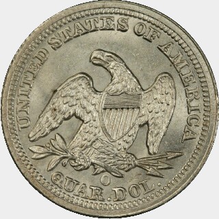 1854-O  Quarter Dollar reverse