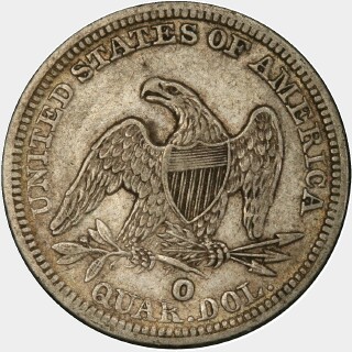 1854-O  Quarter Dollar reverse