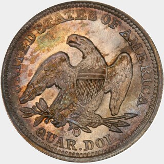 1857-O  Quarter Dollar reverse