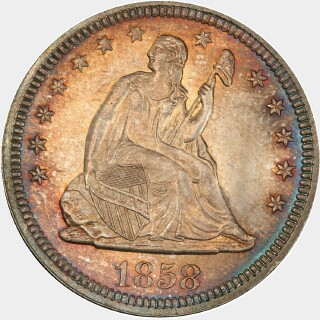 1858  Quarter Dollar obverse