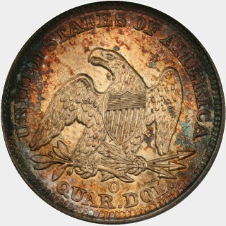 1858-O  Quarter Dollar reverse