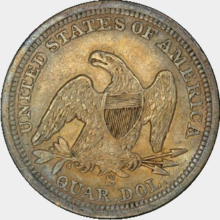 1859-S  Quarter Dollar reverse