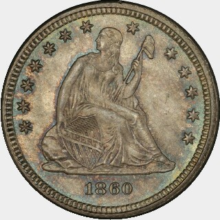 1860  Quarter Dollar obverse
