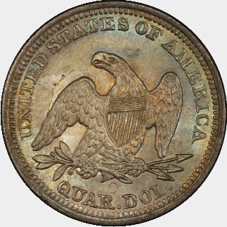 1860-O  Quarter Dollar reverse