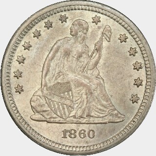 1860-S  Quarter Dollar obverse